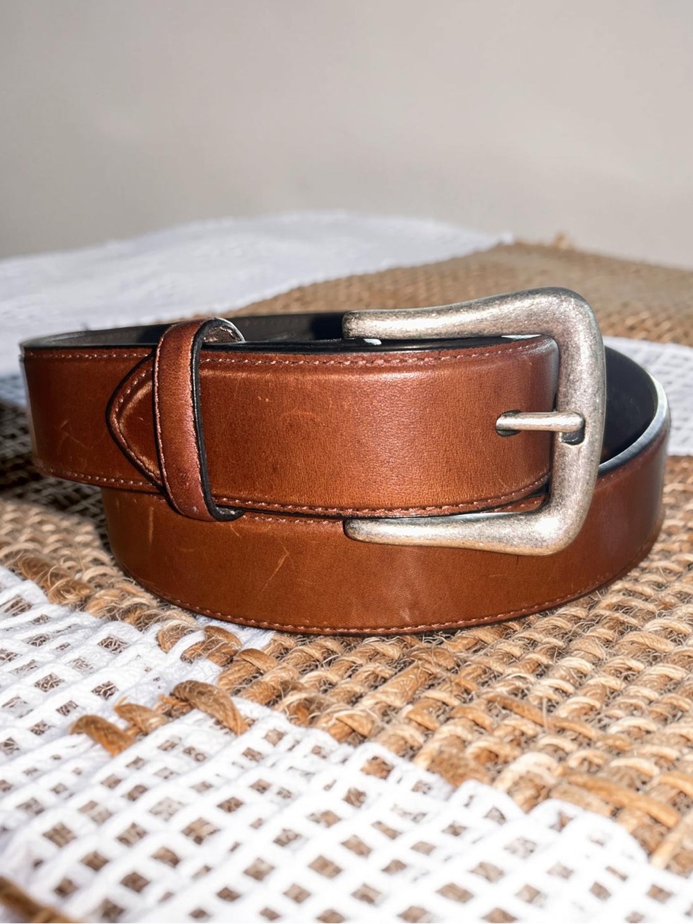Nocona Genuine Leather Western Cowboy Belt Brown Leather Size 36 Men's